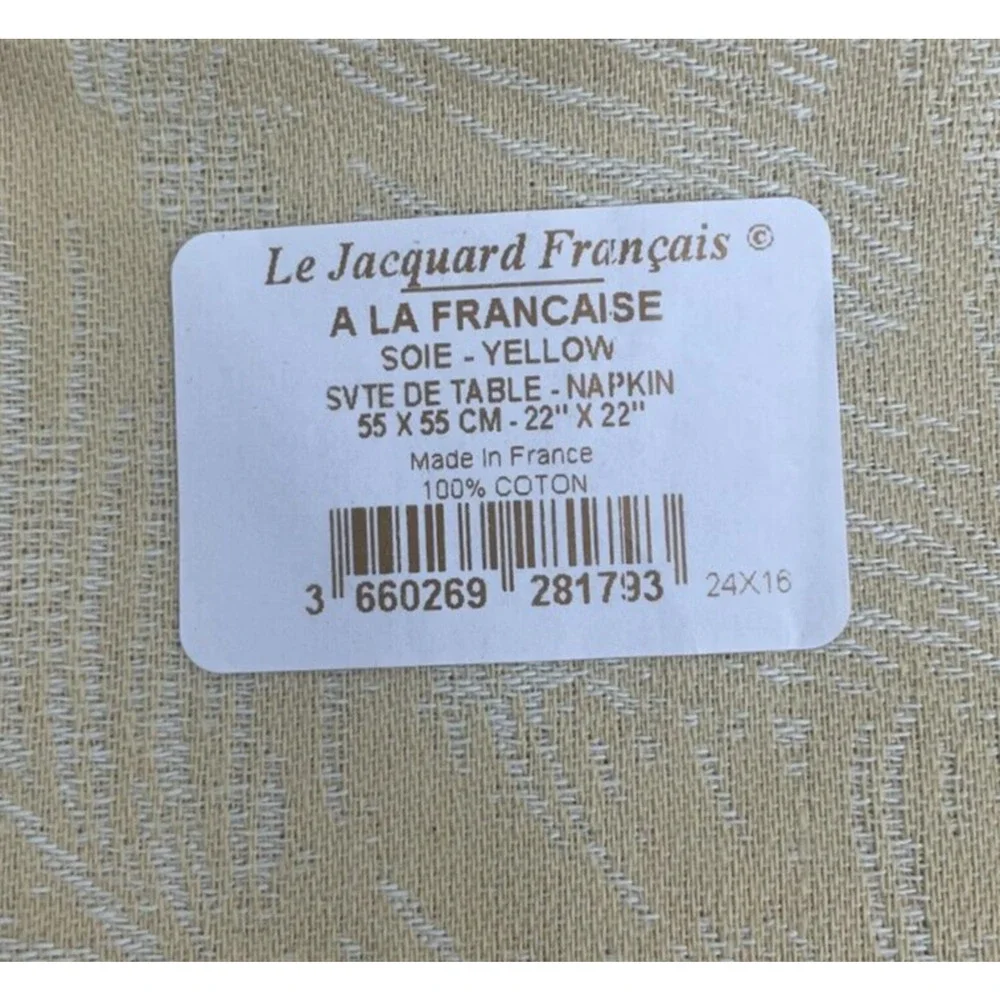 Le Jacquard Francais A La Francaise Napkins Floral Blue Pink Yellow Set of 3 New